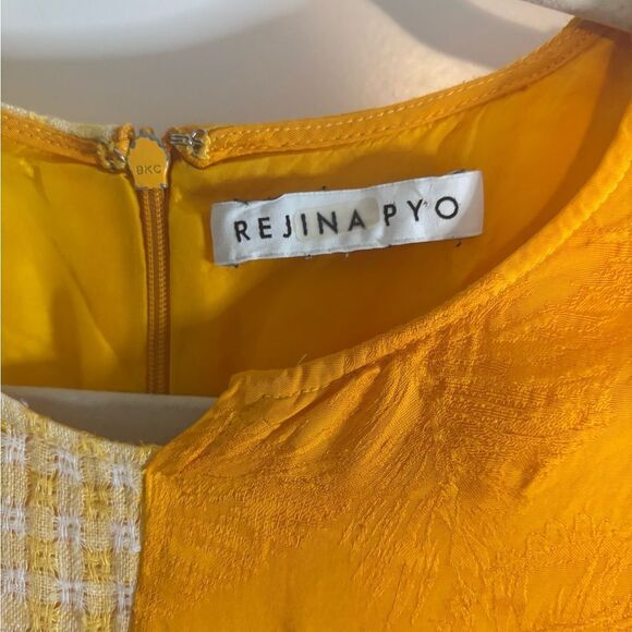 Rejina Pyo yellow Printed Dylan midi Dress size 10 - Picture 6 of 12
